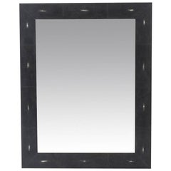 Genuine Shagreen Rectangular Black Mirror