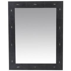 Genuine Black Shagreen Rectangular Mirror 10