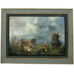 Early 19th Century Italian Gouache Picture of Paestum