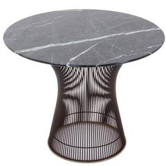 Warren Platner for Knoll Bronze Side Table with Verdi Alpi Green Marble Top