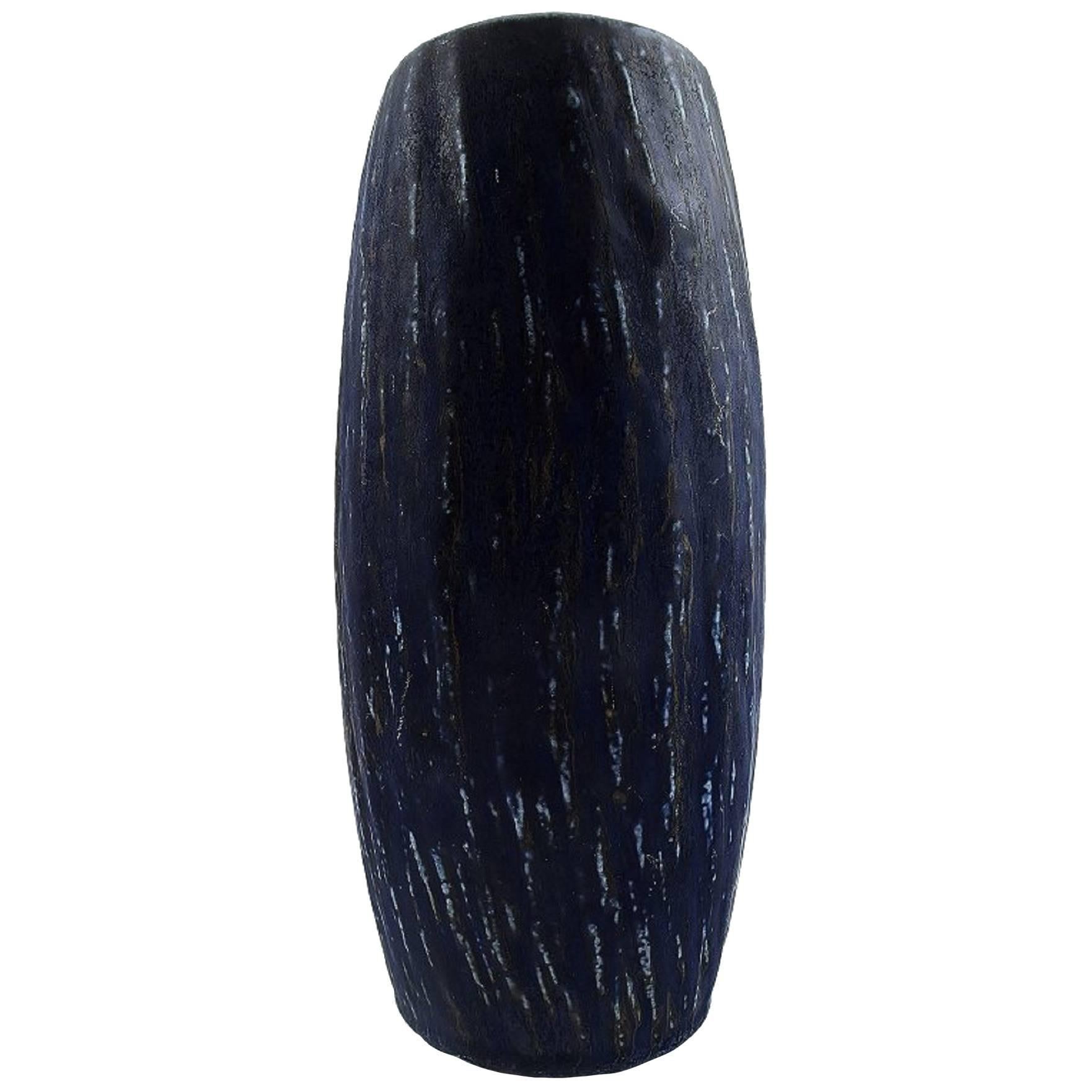 Rörstrand, Gunnar Nylund "Rubus" Ceramic Vase in Blue Glaze