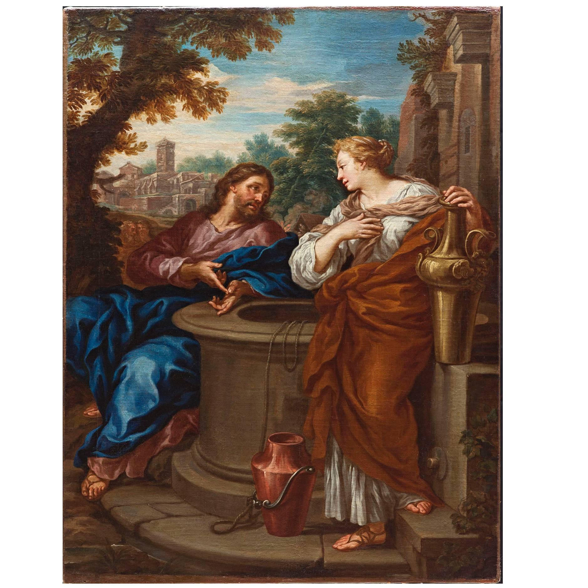 Beautiful 17th Century Oil on Canvas by Ciro Ferri For Sale