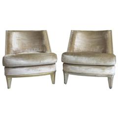 Pair of Gilded Lounge Chairs, 1920s