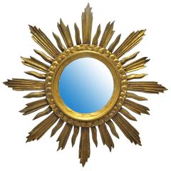 Vintage French Gold Leaf Sun Mirror Vintage French Gold Leaf Sun Mirror