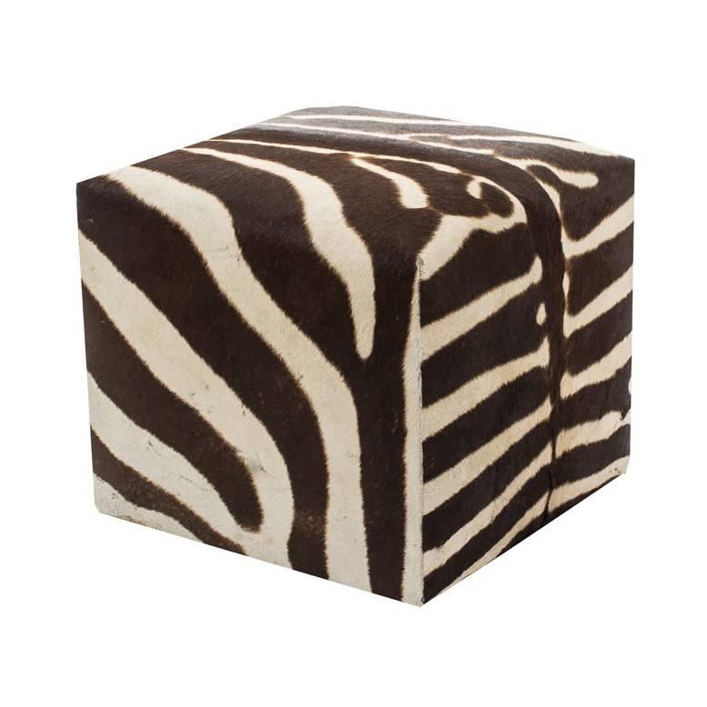 African Zebra Cube, Ottoman For Sale