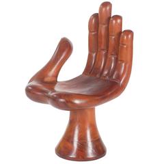 Mid-Century Modern Hand Chair Sculpture after Pedro Friedeberg in Mahogany