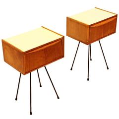 Pair of Italian 1950s Bedside Tables or Nightstands