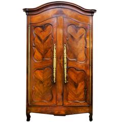 French 18th Century Cherrywood Bonnet Top Armoire, circa 1750 12