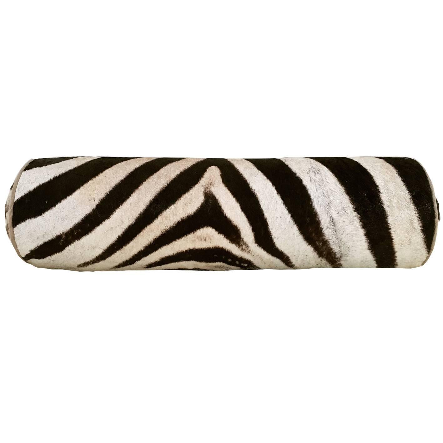 Zebra Hide Bolster Pillow, No. 113
