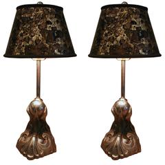 Antique Pair of Late 19th Century Victorian Table Lamps