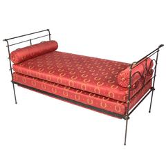 19th Century French Iron and Brass Campaign Daybed 2