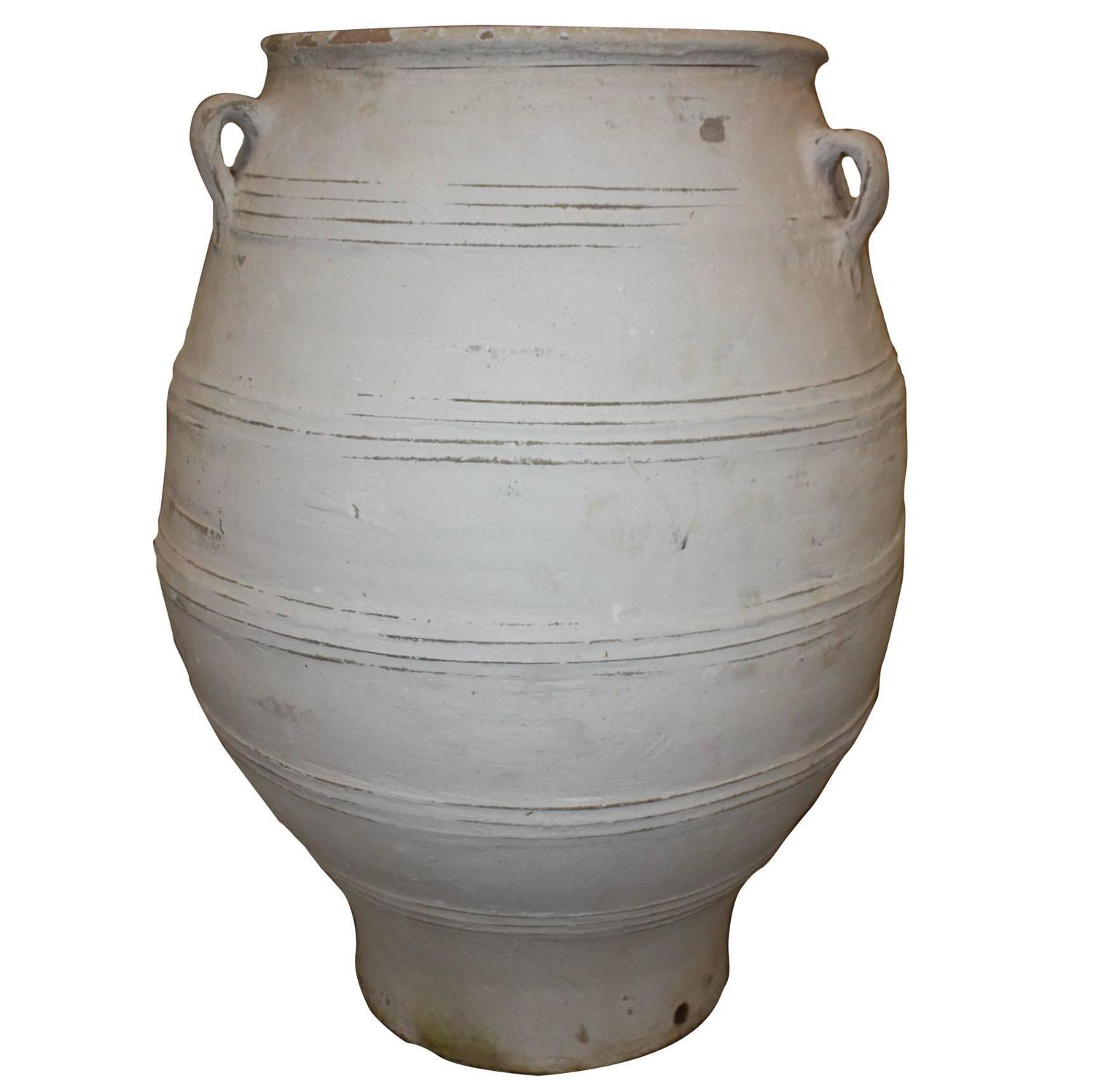 Large White Greek Olive Jar at 1stdibs