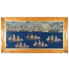 English Sailor's Woolwork of a Fleet of Nine Ships of Large form