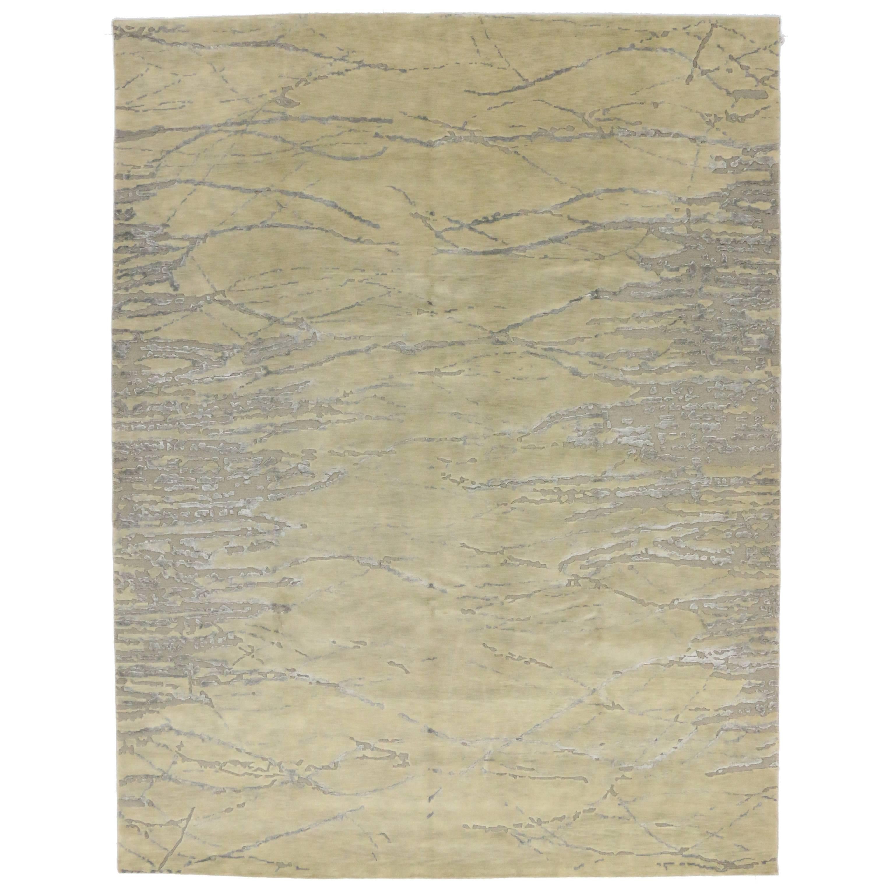 New Contemporary Abstract Metamorphic Vein Rug with Modern Style, Raised Pattern