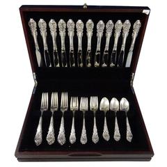Sir Christopher by Wallace Sterling Silver Flatware 12 Service Set Lunch 48 Pcs 4