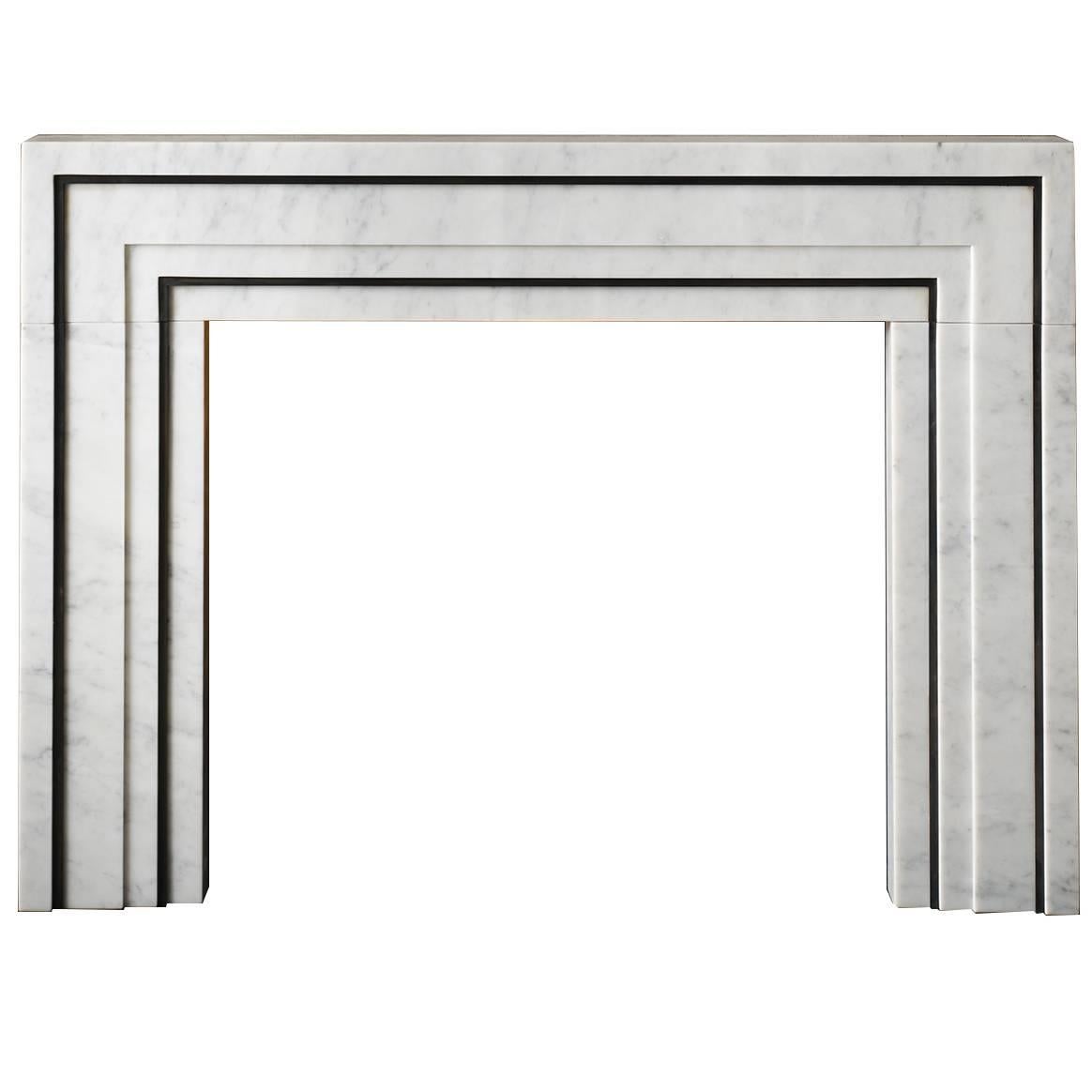 21st Century Marble and Steel Mantel Designed by Eric Cohler
