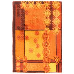 20th Century Orange Vintage Scandinavian Rug