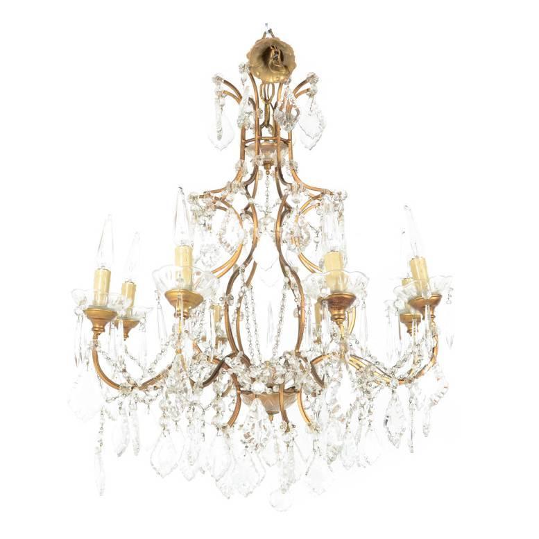 French Crystal Birdcage Chandelier For At 1stdibs French Crystal Birdcage Chandelier For, Chandelier In Bird Cage