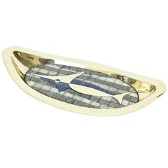 Signed Salvador Teran Polished Brass and Glass Mosaic Sculptural Bowl 5