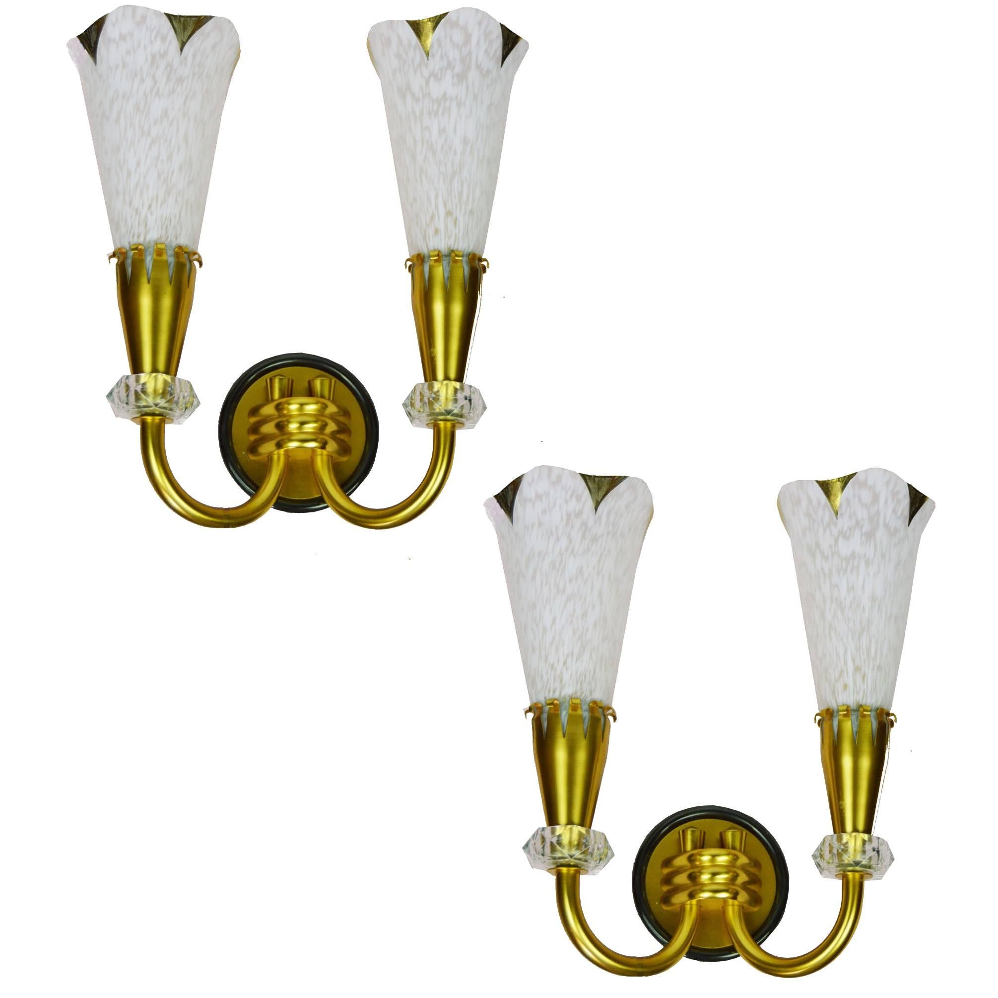 Pair of French Sconces by Royal-Lumiere For Sale