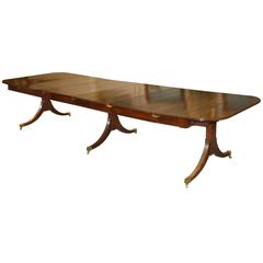 American Federal Triple Pedestal 'Gillows Concertina' Dining Table 9