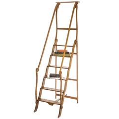 Library Ladder in Oak after a Model Used by the Comédie Française