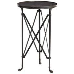 Neo-Pompeian Style Gueridon in Blackened Bronze and Marble Top