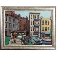 Vintage Painting by Paul Parker, Oil on Canvas, 1950s