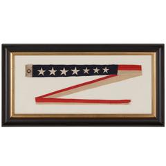 Vintage WWII U.S. Navy Commissioning Pennant from the U.S.S Caswell