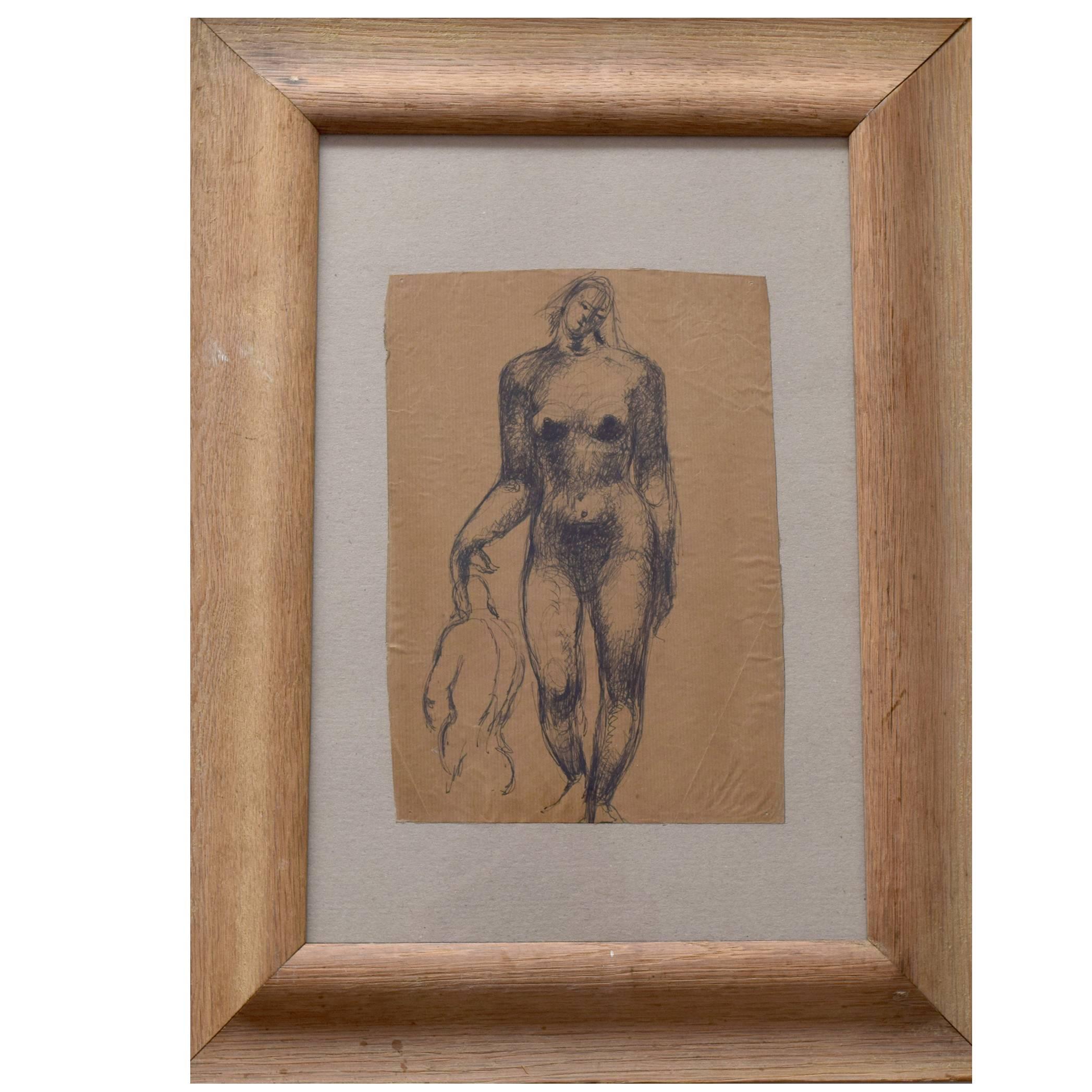Peter William Ibbetson, Stylised Female Nude, British, circa 1940