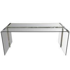 1970s Brass and Glass Table Desk 12