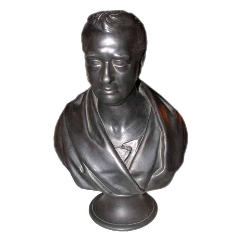 Wedgwood Black Basalt Bust of George Stephenson For Sale