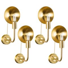 Rare Set of Six Brass Sconces by Hans Agne Jakobsson 7