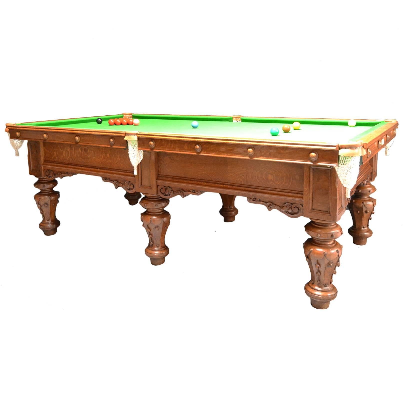  Billiard -Snooker, Pool Table Exceptional 8ft  Solid Oak  circa 1860 