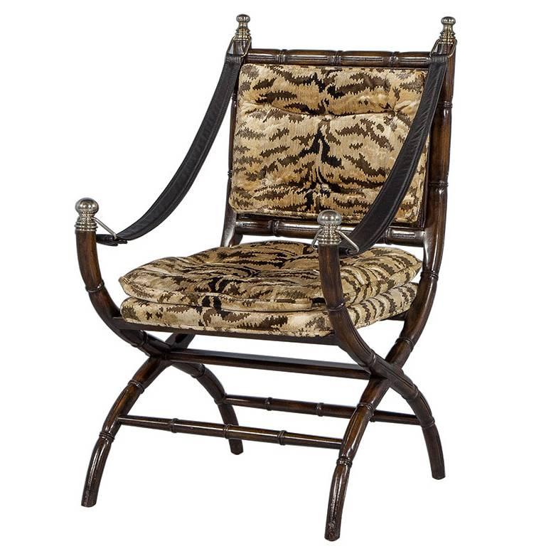 Faux Bamboo and Zebra Accent Chair