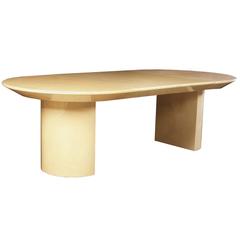 1970s Extension Table in Lacquered Goatskin by Karl Springer