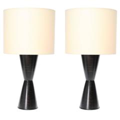  Pair of Stunning Layered Hour Glass Lamps