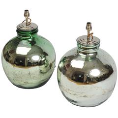 Pair of Early 20th Century Spanish Silvered Wine Jars