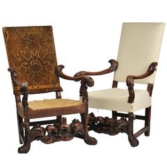 Pair of Venetian Heavily Carved Chairs