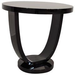 Two Footed Highgloss Sidetable from the Art Deco Era