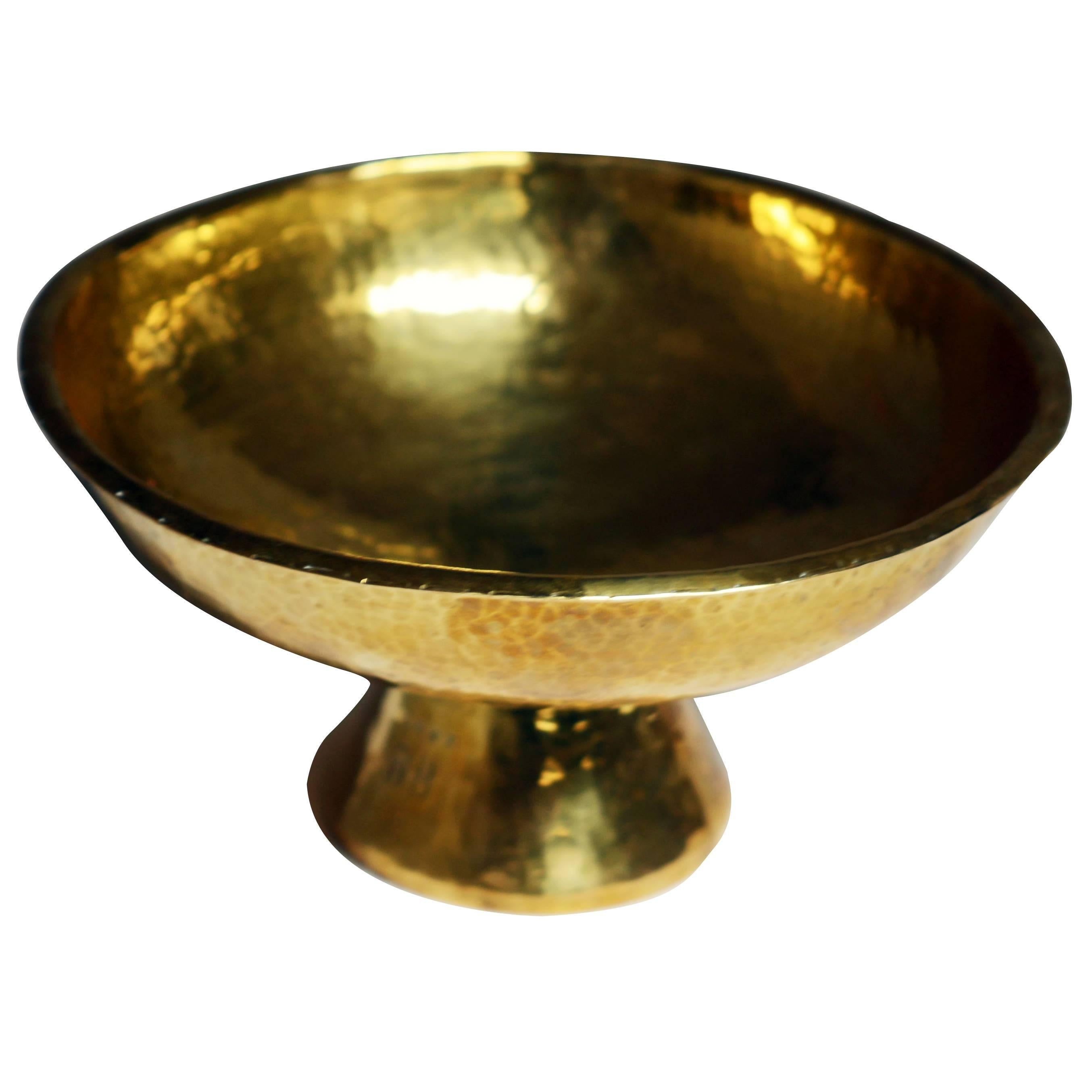 Robert Essen Brass Hammered Bowl, Sweden