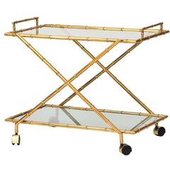 Brass Bamboo Bar Cart