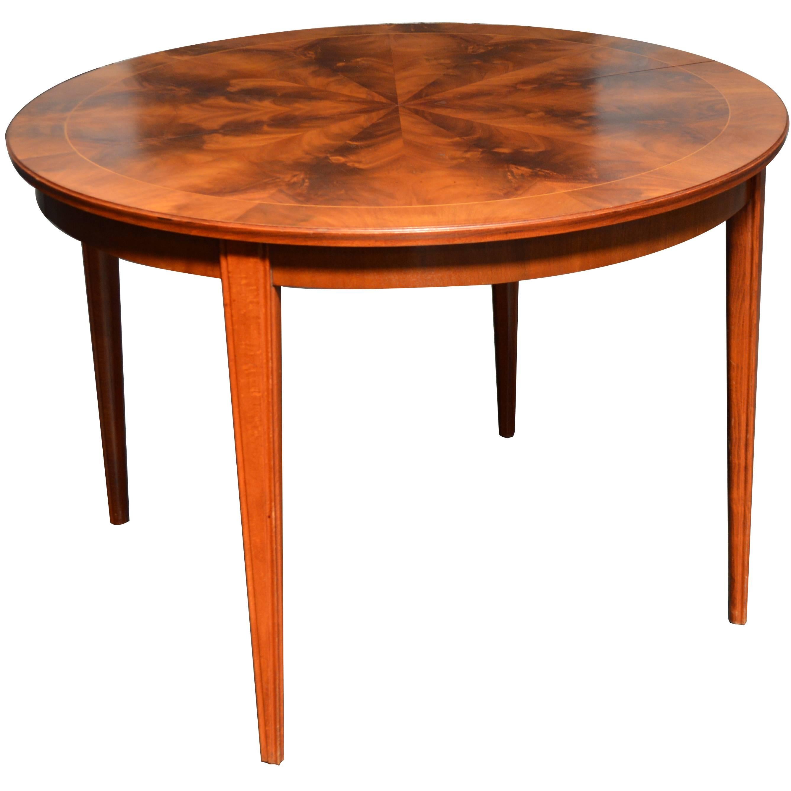 Round Mahogany Svenska Mobler Dining Table