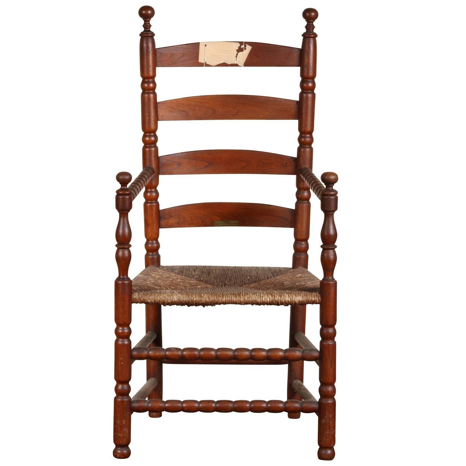 Fine Pilgrim Style Ladder Back Chair from Yale at 1stdibs