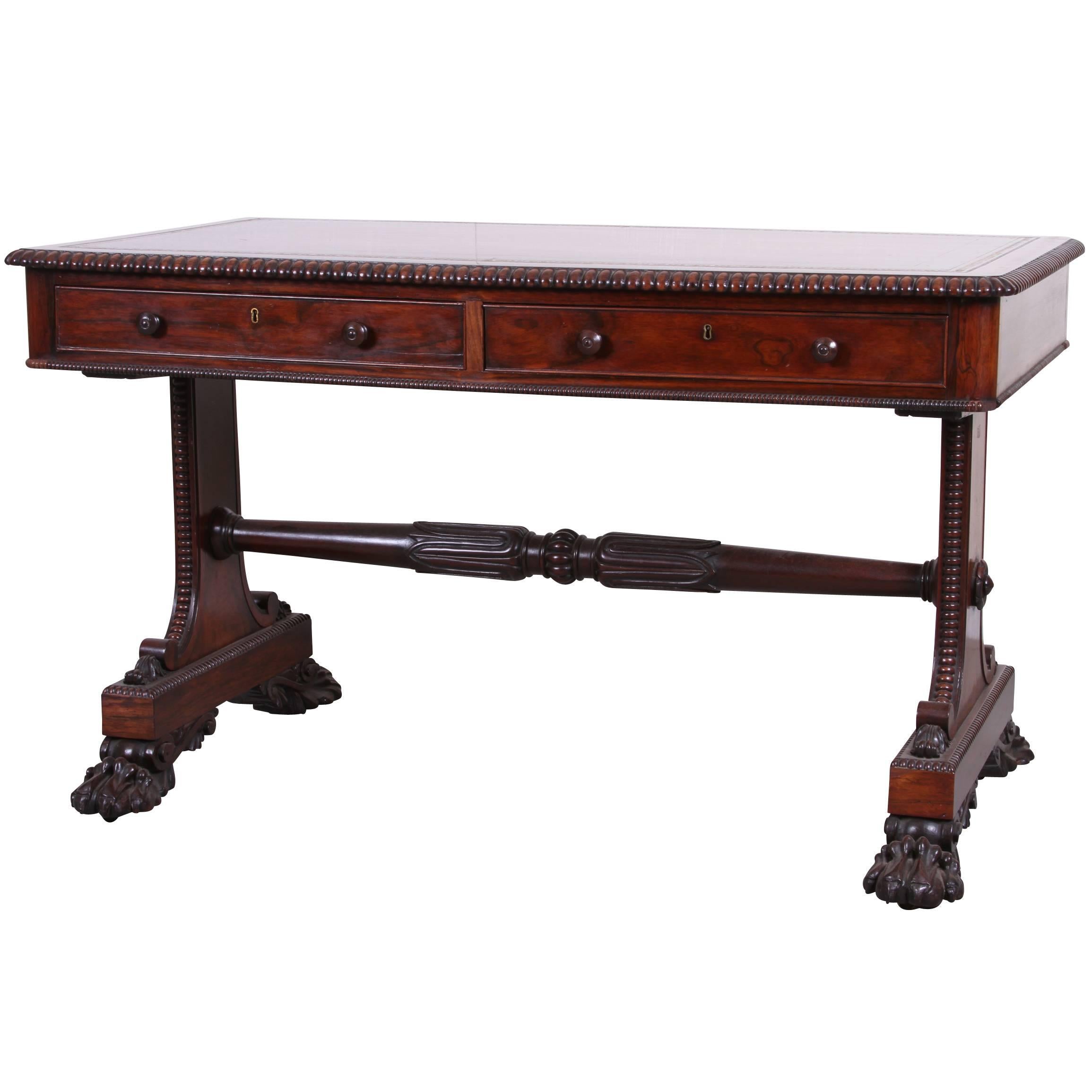 Late English Regency Rosewood Writing Table