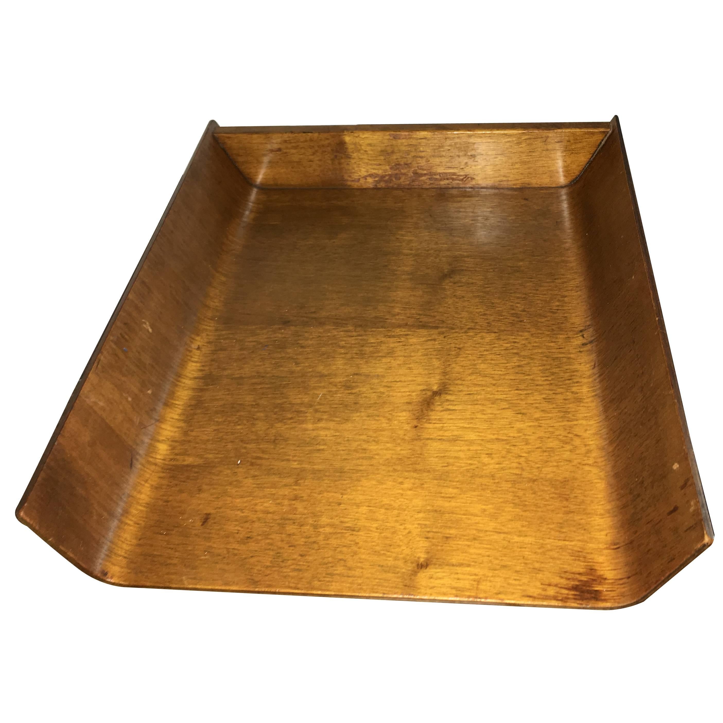 Knoll Associates Mid-Century Wood Desk Tray For Sale