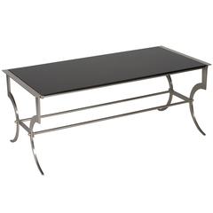Black Glass Coffee Table by Maison Jansen, 1960s 6