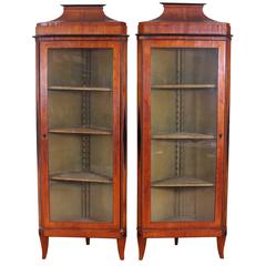 Pair of 19th Century Beidermeier Corner Cabinets