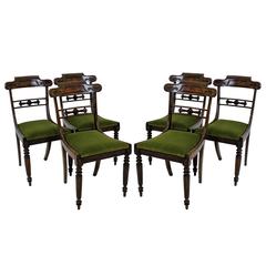 Set of Six Fine Regency Rosewood Dining Chairs