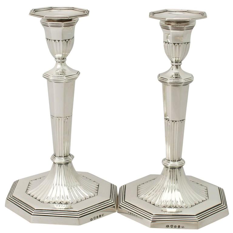 Sterling Silver Candlesticks, Antique III at 1stdibs